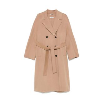 Max Mara Double-Breasted Coats, female, Beige, Size: XS Elegant Coat Paul