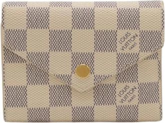 Louis Vuitton Pre-owned Wallets, female, Beige, Size: ONE SIZE Pre-owned Damier Azur Victorine Wallet