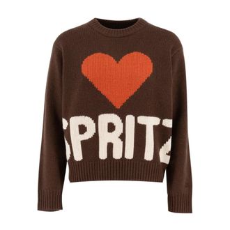 MC2 Saint Barth Stijlvolle knitwear voor vrouwen - Dames - Ronde hals truien - Bruin - M - Truien & Vesten