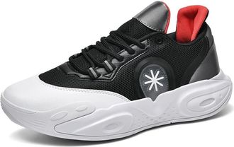 Generic Mens Basketball Shoes Breathable Anti Slip Shock-Absorbing Sports Training Boots Walking Shoes(Black,5.5 UK)