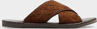 Scarosso Mens Ettore braided leather sandals