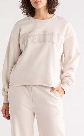Faith Connexion Logo Crewneck Sweatshirt in Crystal Gray/Magnolia at Nordstrom Rack, Size X-Large