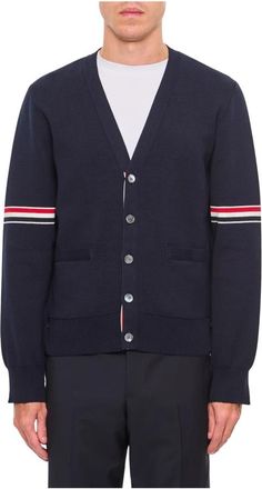 Thom Browne Cardigans - Heren - Vesten - Blauw - XL - Truien & Vesten