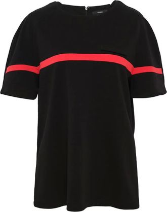 Bonbom T-shirt con dettaglio a righe - Nero