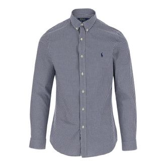 Polo Ralph Lauren Geruite Button-Down Shirt Navy - Heren - Casual Overhemden - Blauw - M - Katoen - Overhemden