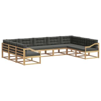 vidaXL Conjunto De Sof&aacute;s De Exterior 9 Uds. Blanco Y Antracita Vidaxl