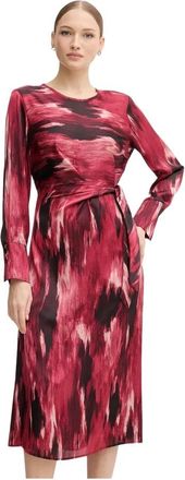 Joseph Ribkoff Jurk met strikceintuur en print - Dames - Wikkelkleedje - Veelkleurig - XL - Polyester - Kleedjes
