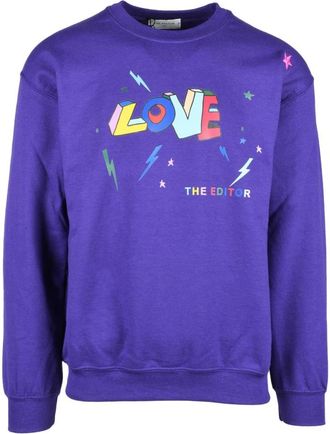 The Editor Felpa - Heren - Sweatshirts - Paars - S - Katoen - Hoodies & sweatvesten