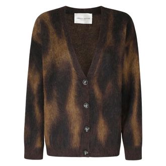 Roberto Collina C&aacute;rdigan ML Jacquard Animalier - Knitwear - Mujer - Marr&oacute;n - XS