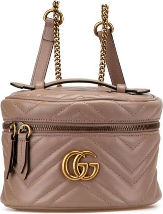 Gucci Pre-owned Backpacks, female, Pink, Size: ONE SIZE Pre-owned GG Marmont Cosmetic Case