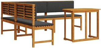 vidaXL Conjunto De Bancos De Jard&iacute;n 4 Pcs Marr&oacute;n Vidaxl