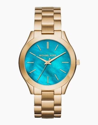 Michael Kors Womens Michael Kors MK3492 Slim Runway Blue Dial Ladies Watch