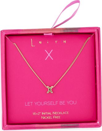 Leith Let Yourself Be You Bubble Initial Pendant Necklace in X- Gold at Nordstrom Rack