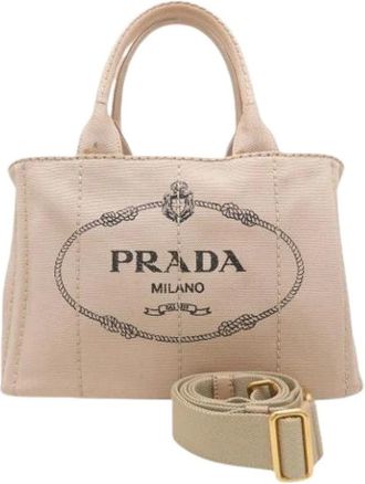 Prada Pre-owned Tote Bags, female, Beige, Size: ONE SIZE Pre-owned Vintage Tote Bag