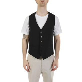 Michael Kors Kostuums, Heren, Zwart, M, Leer, Gilet