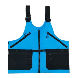 Generic Outdoor 2-in-1 Multifunctional Vest Bag, Men Women Utility Work Vest Backpack Multiple Pockets Lightweight Crossbody Travel Bag (Royal Blue,Weighing 1