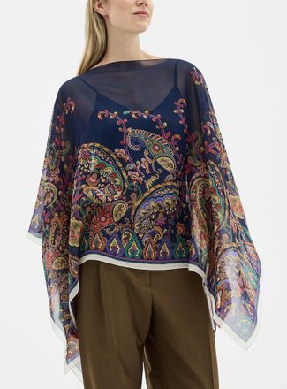 Etro Womens Pure silk poncho-style blouse
