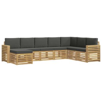 vidaXL Conjunto De Sof&aacute;s De Exterior 8 Pcs Blanco Y Antracita Vidaxl
