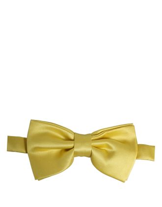 Dolce & Gabbana Silk Satin Bow Tie - Yellow