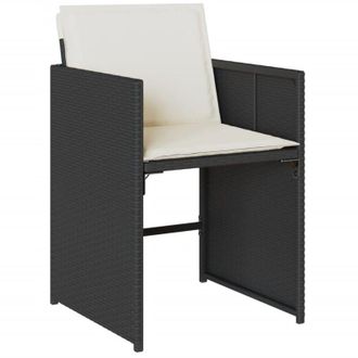 vidaXL Vidaxl - Sillas De Jard&iacute;n Con Cojines 4 Unidades Rat&aacute;n Sint&eacute;tico Negro