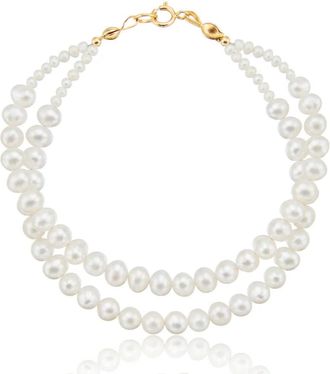 Lily & Roo Gold Double Pearl Bracelet