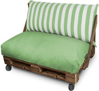 Happers Happers - Coj&iacute;n Para Palets Toldotex Verde Set: Asiento 120x80x20 (liso) + Respaldo 120x45x25 (liso) Verde