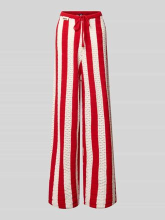 Karo Kauer Strickhose mit Label-Detail und elastischem Bund in Rot, Gr&ouml;&szlig;e XS