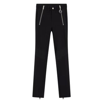 Diesel Nauwsluitende broek met decoratieve ritsen - Dames - Broeken - Zwart - Maat: W24 Nylon