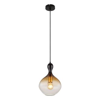 Globo Lighting L&aacute;mpara Colgante - Aladdin - Negro - Vidrio - &Oslash; 23cm - - Globo