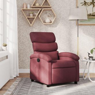 vidaXL Sill&oacute;n Reclinable De Tela Rojo Tinto Vidaxl