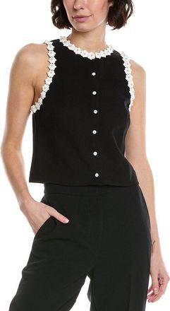 CeCe by Cynthia Steffe Cece Crochet Floral Trim Button-Down Top