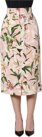 Dolce & Gabbana Lilium Print High Waist Pencil Rok - Dames - Midirokken - Veelkleurig - 2XS - Rokken