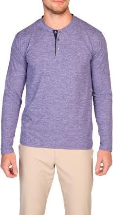 Tailorbyrd Brushed Mélange Long Sleeve Henley in Oasis Blue at Nordstrom Rack, Size Xx-Large