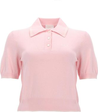 A.P.C. Lisa Pink Cotton Ribbed Polo Shirt