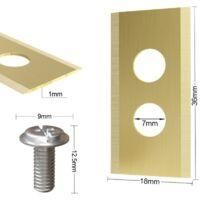 OEM 36 X 18 Mm (30 Piezas), Grosor De La Hoja 1 Mm, Hoja De Repuesto De Acero Inoxidable Chapada En Oro Con Doble Orificio, Apta Para Hojas De Tono - Crez