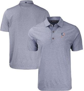 Cutter & Buck Mens Cutter & Buck Heather Navy Pittsburgh Pirates Stars & Stripes Big & Tall Forge Eco Heather Stripe Stretch Recycled Polo at Nordstrom, Size Large