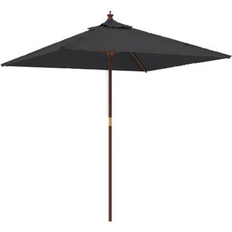 vidaXL Sombrilla De Jard&iacute;n Con Poste De Madera Negro 198x198x231 Cm Vidaxl