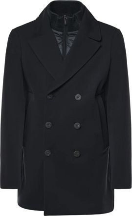 Roberto Ricci Design Double-Breasted Coat - Heren - Mantel - Zwart - XL - Nylon - Jassen