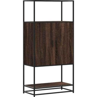 vidaXL Highboard Brown Oak 68x35x139 cm Engineered Wood and Metal Vidaxl