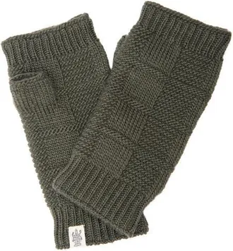 Nirvanna Designs Checkered Handwarmers in Olive at Nordstrom