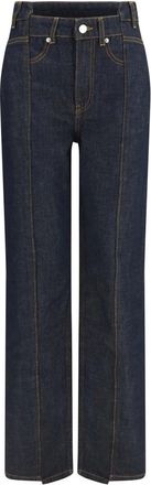 Ganni Jeans de Denim con Pliegues - Jeans - Mujer - Azul - W27