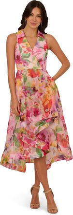 Adrianna Papell Womens Printed High-Low Dress - Multicolour - Size 16 UK