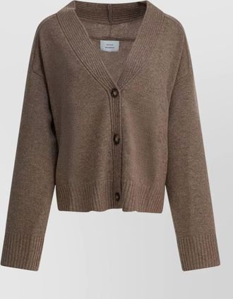 Loulou Studio cashmere straight-fit v-neck long-sleeve cardigan