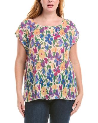 Tahari by ASL Tahari Asl Plus Plisse Top