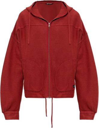 Palm Angels Cotton Hoodie - Heren - Sweatshirts & Hoodies - Rood - Maat: M Katoen