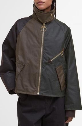 Barbour Arlene Water Repellent Waxed Jacket in Beech/ancient Tartan at Nordstrom, Size 12 Us