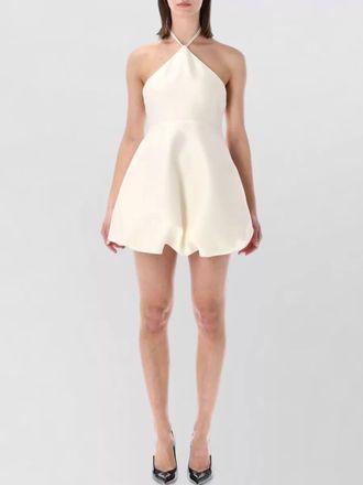 Balenciaga mini halter dress wool silk blend