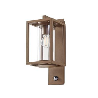 Lucande L&aacute;mpara de pared exterior de aluminio marr&oacute;n