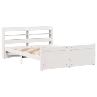 Berkfield Home Beautiful Bed Frame with Headboard without Mattress White 140x190 cm