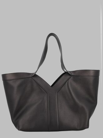 Saint Laurent Womens Tote Bag Y Leather Black Calf Shoulder